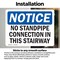 Signmission No Standpipe Connection In This Stairway, 5 in W x Rectangle, Vinyl Decal OS-2PACK-NS-D-35-L-14847 - alternate 5